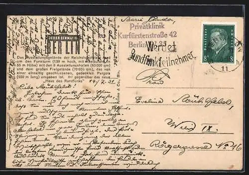 AK Berlin-Charlottenburg, Ausstellungsgelände mit Funkturm