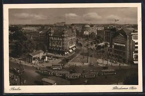AK Berlin-Tiergarten, Blick auf den Potsdamer Platz, Strassenbahnen unterwegs