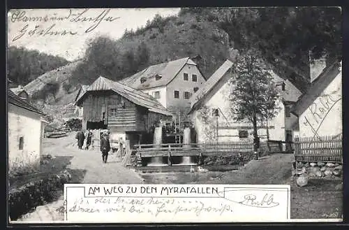 AK Muggendorf, Ortspartie auf dem Weg zu den Myrafällen