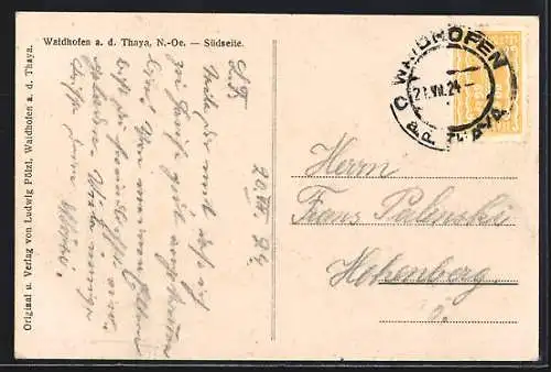 AK Waidhofen a. d. Thaya, Ansicht der Südseite