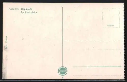 AK Zagreb, Strassenpartie mit Bergbahn