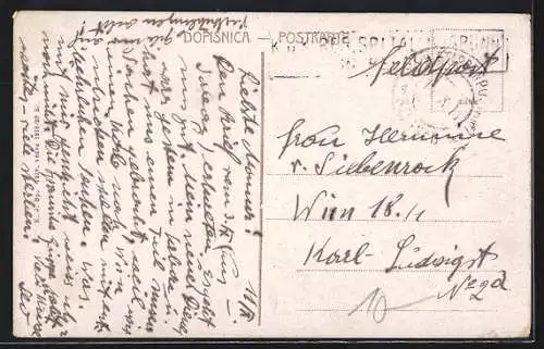 AK Belgrad, König-Milan-Strasse, Strassenbahn