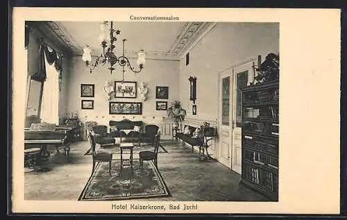 AK Bad Ischl, Hotel Kaiserkrone, Conversationszimmer