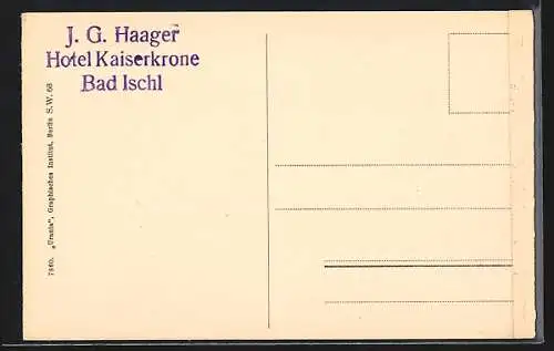 AK Bad Ischl, Hotel Kaiserkrone, Conversationszimmer