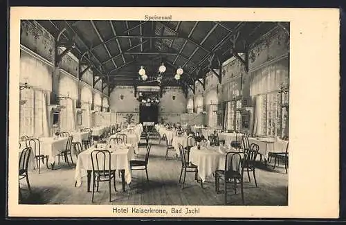 AK Bad Ischl, Hotel Kaiserkrone, Speisesaal, Innenansicht