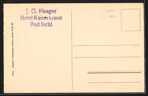 AK Bad Ischl, Hotel Kaiserkrone, Speisesaal, Innenansicht