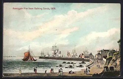 AK Ramsgate, Bathing Sands, Ramsgate Pier 1809