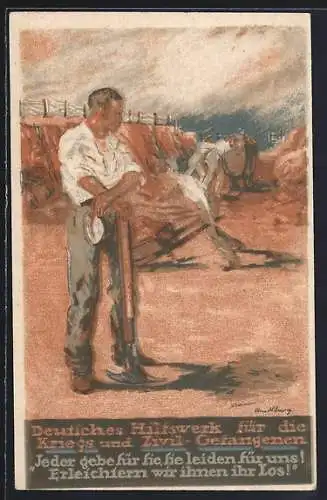 AK Deutsches Hilfswerk für die Kriegs und Zivil-Gefangenen, Kriegsgefangene