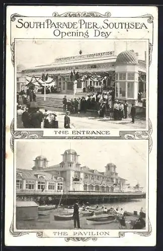 AK Southsea, South Parade Pier, Opening Day, The Entrance, The Pavilion