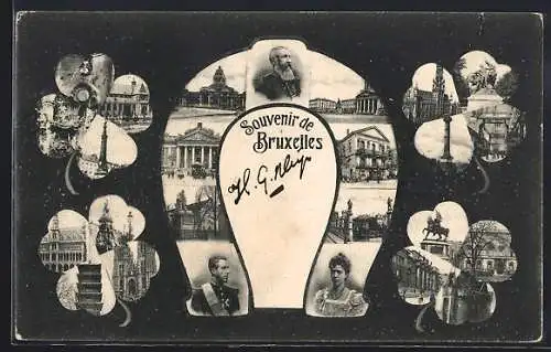 AK Brüssel / Bruxelles, Motive aus der Stadt und Mitglieder der Königsfamilie