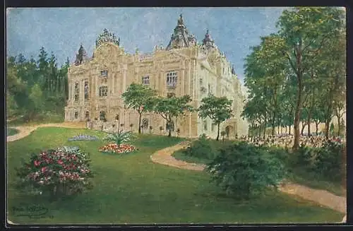 Künstler-AK Marienbad, Hotel und Bäder A. G., Gebäudeansicht