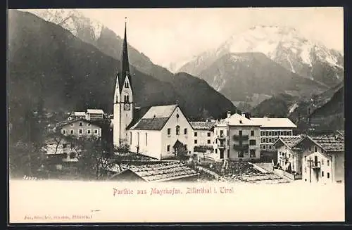 AK Mayrhofen / Zillerthal, Totalansicht mit Kirche