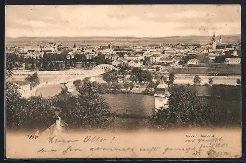 AK Wels, Totalansicht über den Fluss
