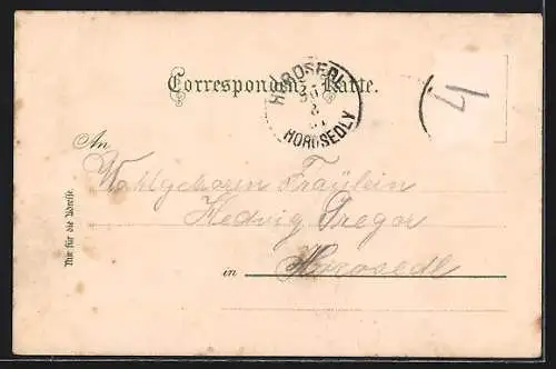 AK Saaz, Ringplatz mit Rathaus und Post