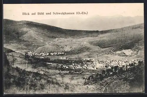 AK Schweighausen, Ortsansicht im Tal mit Blick auf Bühl