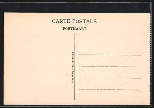 AK Comines, Rue du Fort, Douane Belge mit Pferdegespann