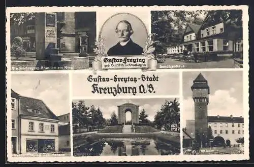 AK Kreuzburg, Gasthof Schützenhaus, Gustav Freytags Geburtshaus