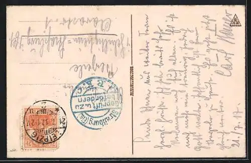 AK Leipzig, Strassenbahn vor dem Neuen Theater