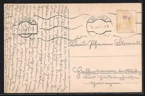AK St. Gilgen im Salzkammergut, Ortspanorama mit St. Gilgen und St. Wolfgang-See aus der Vogelschau