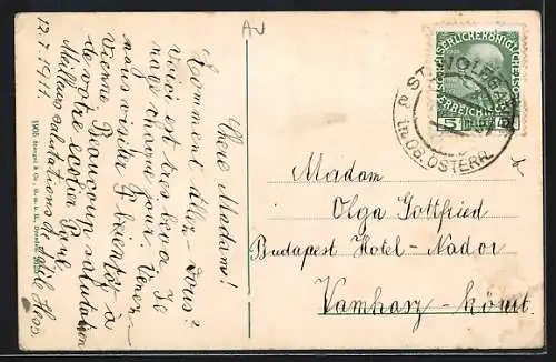 AK St. Wolfgang, Gesamansicht mit Schafberg