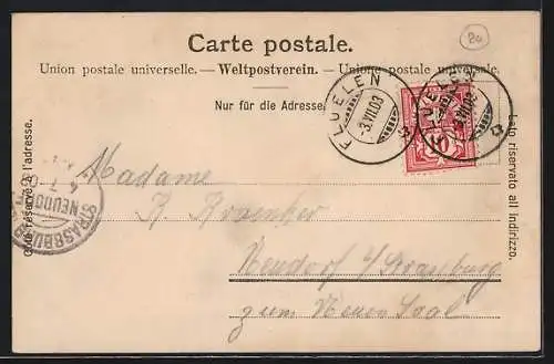 AK Flüelen, Ortsansicht mit dem Bristenstock