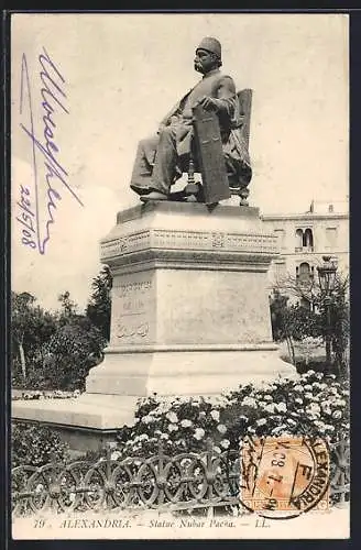 AK Alexandria, Statue Nubar Pacha