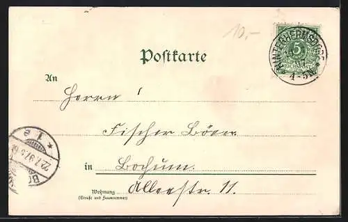 Lithographie Hinterhermsdorf, Bootstation, Obere Schleuse, Landungsplatz & Herrmannseck