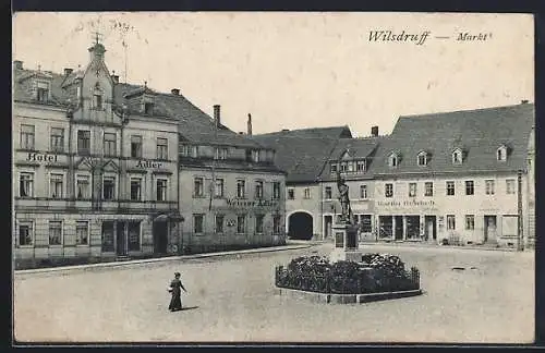 AK Wilsdruff, Hotel Weisser Adler am Markt