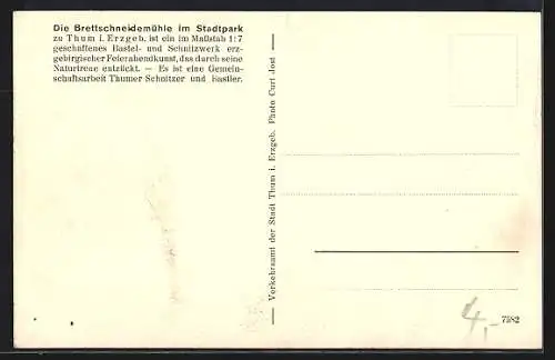AK Thum i. Erzgeb., Brettschneidermühle im Stadtpark