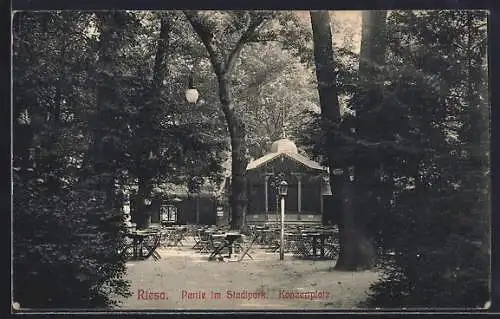 AK Riesa, Partie im Stadtpark, Konzertplatz