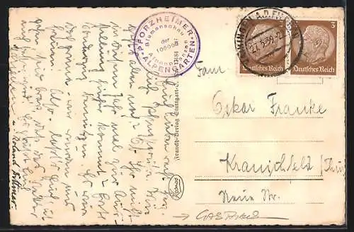 AK Pforzheim, Gasthaus zum Alpengarten