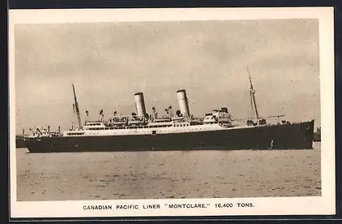 AK Passagierschiff Montclare vor der Küste, Canadian Pacific Liner