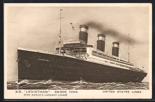 AK S.S. Leviathan United States Lines, Passagierschiff