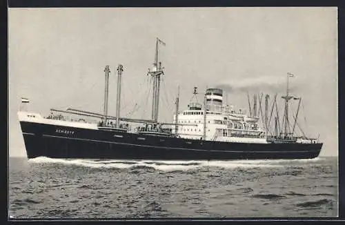 AK Handelsschiff S.S. Schiedyk in voller Fahrt, Holland-America Line