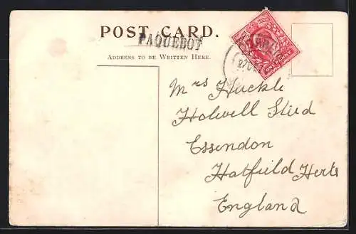 AK Passagierschiff SS Soudan auf dem Meer mit einem Schlepper