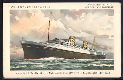 AK Passagierschiff TSS Nieuw Amsterdam der Holland-America Line