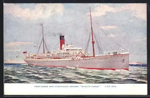 AK Passagierschiff Dunluce Castle auf dem Meer, Union-Castle Liner