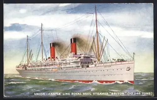 AK Union Castle Line Royal Mail Steamer Briton, Passagierschiff