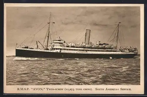 AK Passagierschiff RMSP Avon in Fahrt, South American Service