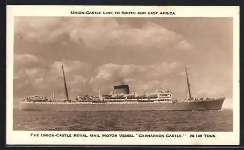 AK Union-Castle Royal Mail Motor Vessel Carnavon Castle, Passagierschiff