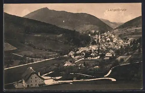 AK Langenbruck, Teilansicht mit Strassenpartie