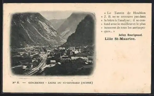 AK Göschenen /Ligne du St-Gothard, Panorama
