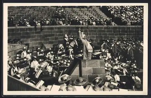 AK Vevey, Fête des Vignerons 1927, Dirigent und Orchester