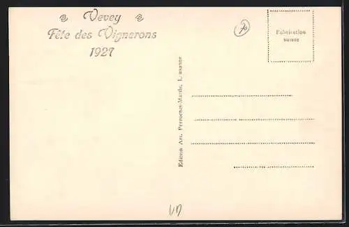 AK Vevey, Fête des Vignerons 1927, Dirigent und Orchester