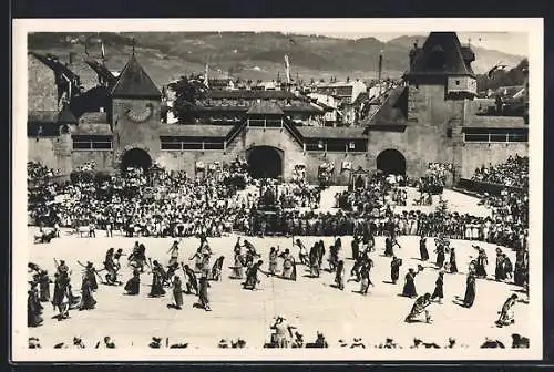 AK Vevey, Fête des Vignerons 1927, Bühnenszene