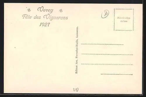 AK Vevey, la fête des vignerons 1927, l`entrée du conseil