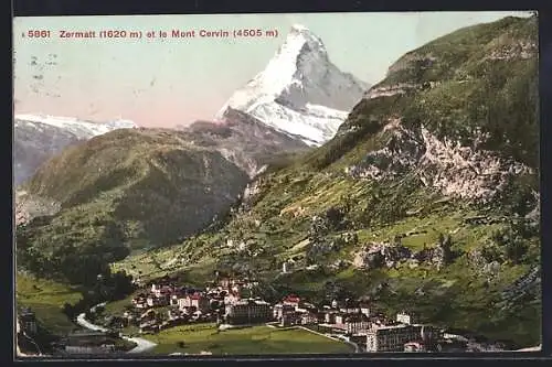AK Zermatt, Panorama et le Mont Cervin