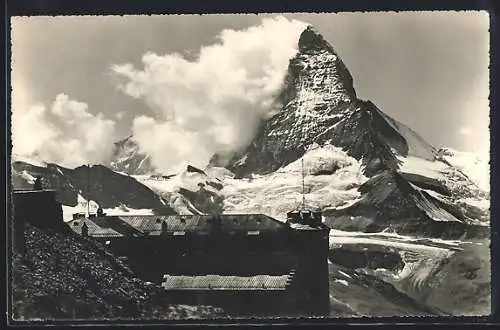 AK Zermatt, Kulm-Hotel Gornergrat mit Matterhorn