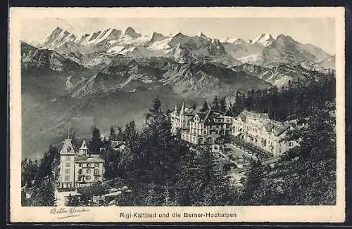 AK Rigi-Kaltbad, Ortsansicht gegen die Berner Hochalpen