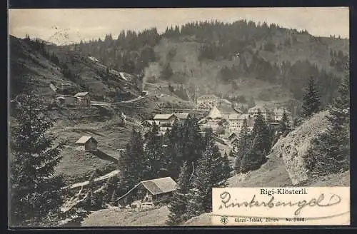 AK Rigi-Klösterli, Ortsansicht in den Bergen